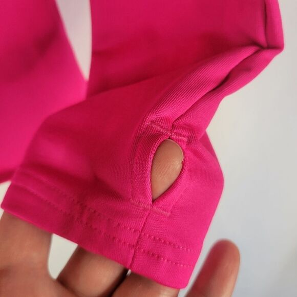 Athletic Long Sleeve Vibrant Pink Sweater - Picture 7 of 10